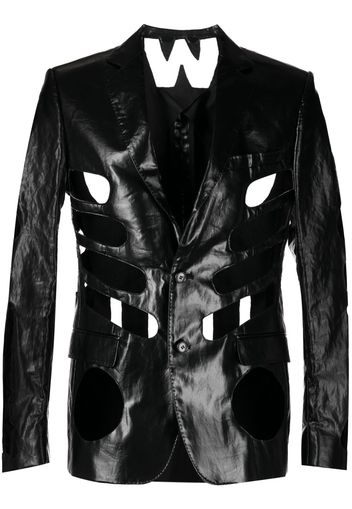 Walter Van Beirendonck cut-out shine-finish jacket - Nero