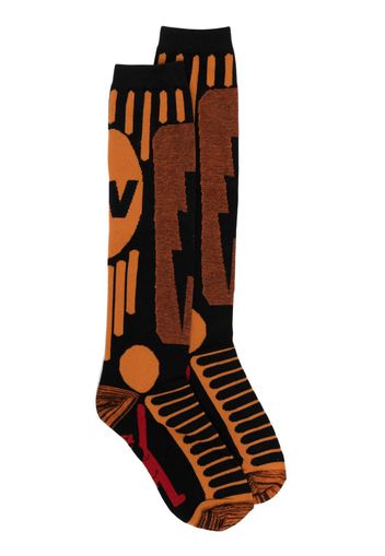 Walter Van Beirendonck graphic-print cotton-blend socks - Arancione