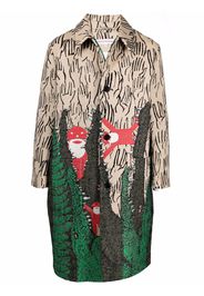 Walter Van Beirendonck graphic-jacquard single-breasted coat - Toni neutri