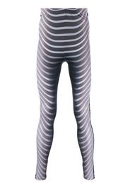 Walter Van Beirendonck graphic-print striped leggings - Grigio