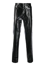 Walter Van Beirendonck Sharp vinyl-finish straight-leg trousers - Nero