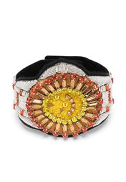 Walter Van Beirendonck Bracciale rigido Sun con ricamo - Argento