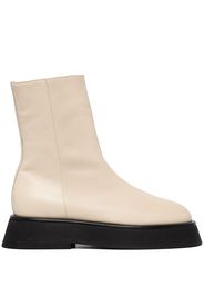 Wandler side-zip ankle leather boots - Bianco