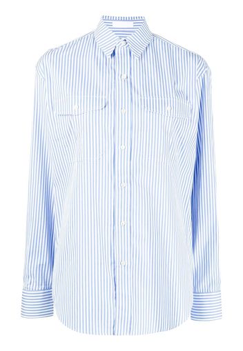 WARDROBE.NYC stripe-print oversized shirt - Blu