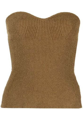 WARDROBE.NYC ribbed-knit bandeau top - Marrone