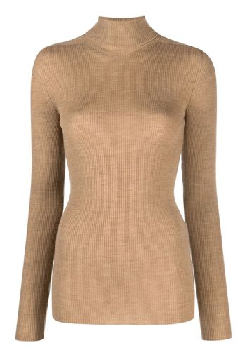 WARDROBE.NYC funnel-neck ribbed-knit top - Toni neutri