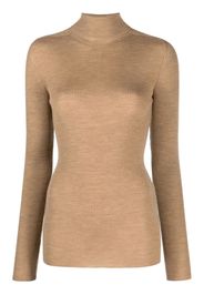 WARDROBE.NYC funnel-neck ribbed-knit top - Toni neutri