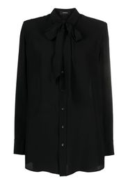 WARDROBE.NYC pussy-bow collar silk shirt - Nero