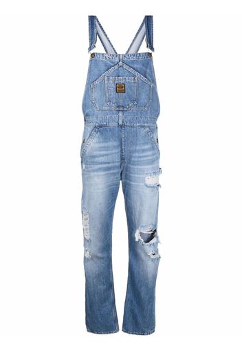 WASHINGTON DEE CEE distressed denim dungarees - Blu