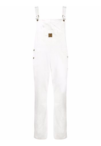 WASHINGTON DEE CEE logo-patch denim dungarees - Bianco