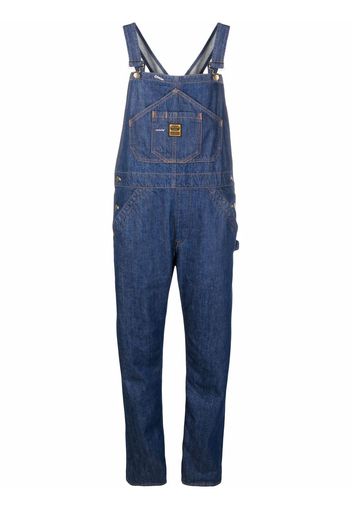 WASHINGTON DEE CEE logo-patch denim dungarees - Blu