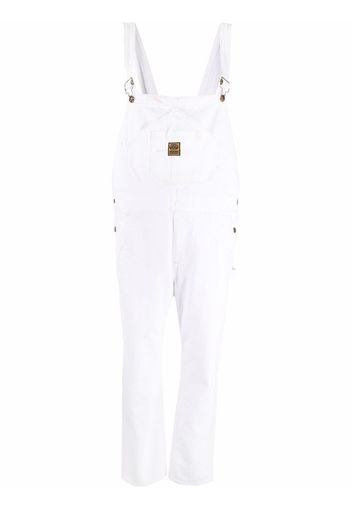 WASHINGTON DEE CEE organic-cotton logo-patch dungarees - Bianco