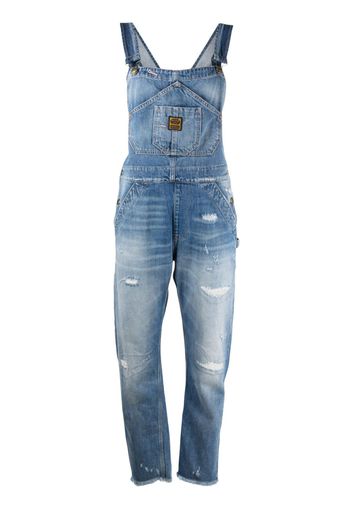 WASHINGTON DEE CEE distressed denim dungarees - Blu