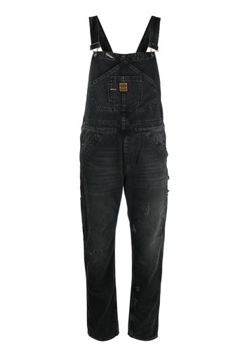 WASHINGTON DEE CEE logo-patch denim dungarees - Nero