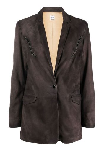 WASHINGTON DEE CEE single-breasted leather blazer - Marrone