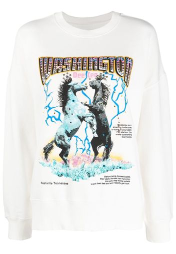 Washington Dee Cee graphic-print crew-neck sweatshirt - Bianco