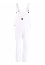 WASHINGTON DEE CEE organic-cotton logo-patch dungarees - Bianco