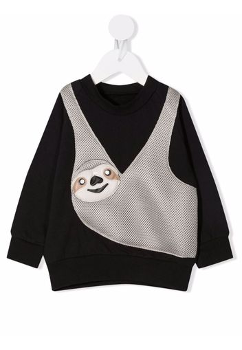 WAUW CAPOW by BANGBANG sloth-appliquéd jersey sweatshirt - Nero