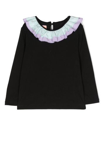 WAUW CAPOW by BANGBANG Amina ruffle-collar T-shirt - Nero