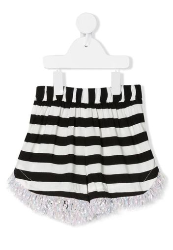 Augusta striped fringed shorts