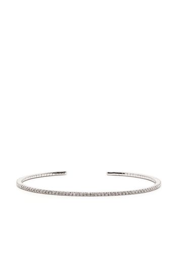 We by WHITEbIRD pavé diamond thin cuff bracelet - Argento