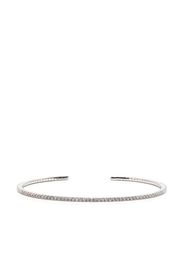 We by WHITEbIRD pavé diamond thin cuff bracelet - Argento