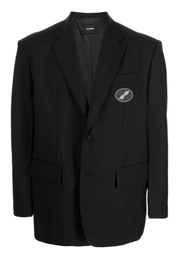 We11done oversized suit logo-patch blazer - Nero