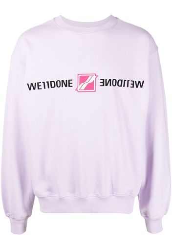 We11done mirrored logo cotton sweatshirt - Viola