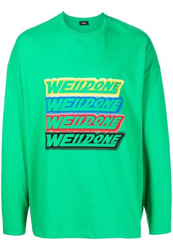 We11done logo-print long-sleeve T-shirt - Verde