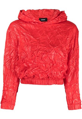 We11done crinkle-effect cropped hoodie - Rosso