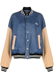 We11done denim varsity jacket - Blu