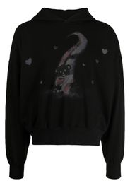 We11done logo-print long-sleeve hoodie - BLACK