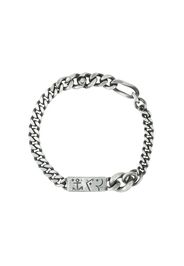 WERKSTATT:MÜNCHEN engraved-tag chain bracelet - Argento