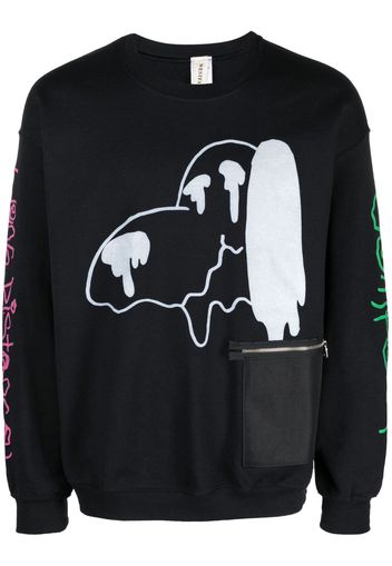 WESTFALL graphic-print ribbed sweatshirt - Nero