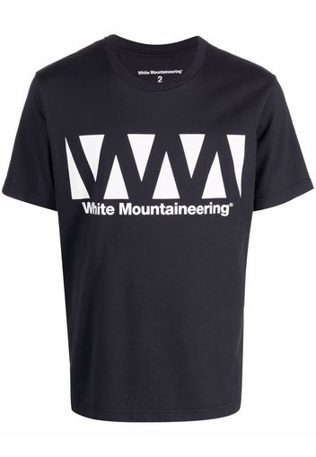 White Mountaineering logo-print cotton T-shirt - Blu