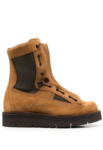 White Mountaineering x Danner Boots suede combat boots - Marrone