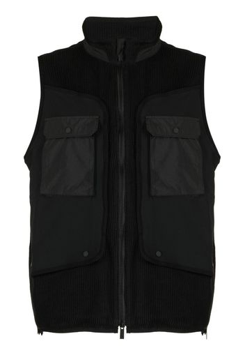 White Mountaineering panelled-design zip-up gilet - Nero