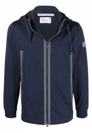 White Mountaineering logo-patch zip-up hoodie - Blu
