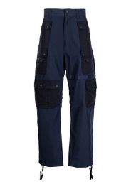 White Mountaineering multi-pocket cotton-blend parachute trousers - Blu