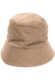 White Mountaineering logo-patch bucket hat - Marrone