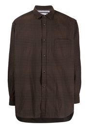 White Mountaineering checked- jacquard long-sleeve shirt - Marrone