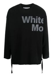 White Mountaineering logo-print draped-strap sweatshirt - Nero