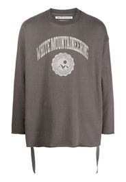 White Mountaineering logo-print draped-strap sweatshirt - Grigio