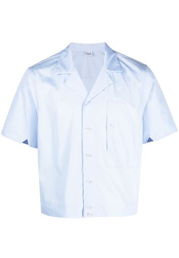 Winnie NY short-slits chest-pocket shirt - Blu