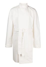 Winnie NY stand-up collar belted cotton coat - Toni neutri