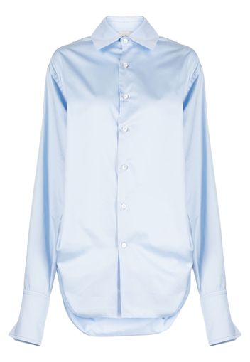 WOERA drawstring cotton shirt - Blu