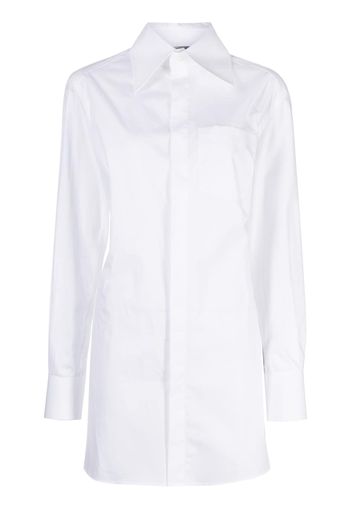 WOERA lace-up poplin shirt - Bianco