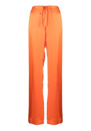 WOERA drawstring silk palazzo trousers - Arancione