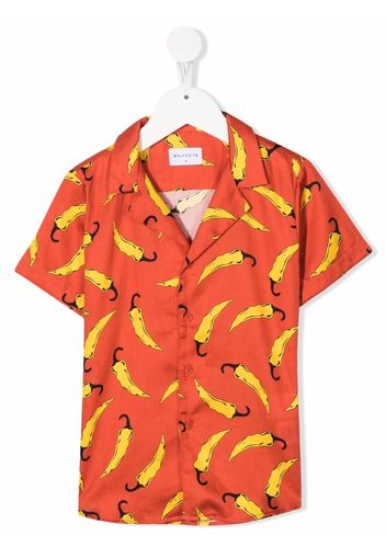 Wolf & Rita chilli-motif cotton shirt - Rosso