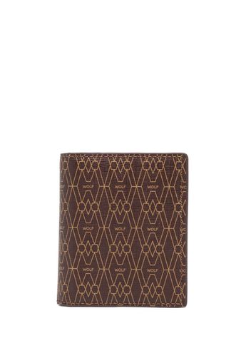 WOLF logo-print card holder - Marrone